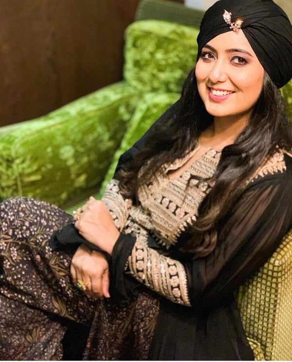 Harshdeep Kaur in Black Tunic Kurta and Pant-Indo Western-Pallavi Jaipur