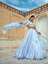 Powder Blue Embroidered Lehenga Set