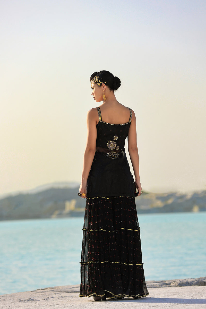 Ameera Enchanted Tunic With Tier Sharara Set