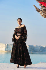 Ameera Drop Shoulder Anarkali With Overloaded Balloon Sleeve Set