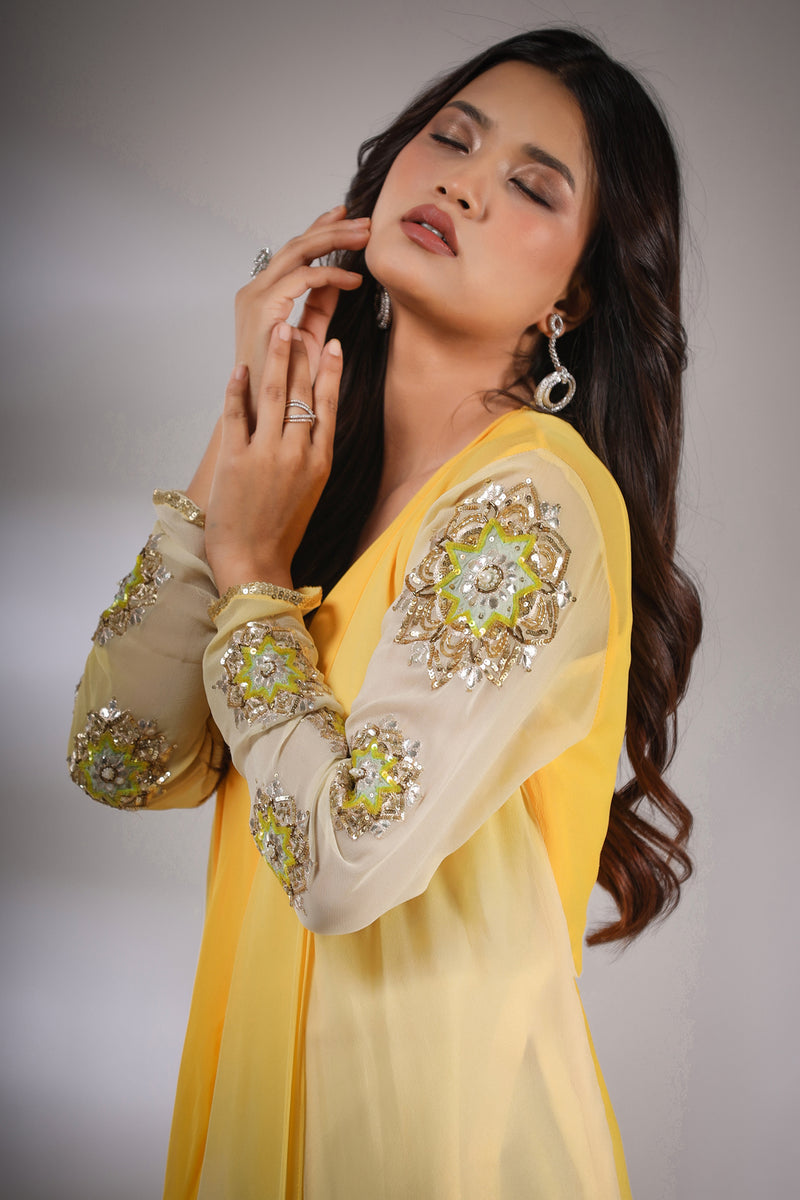 Haseena Leheriya set in Yellow