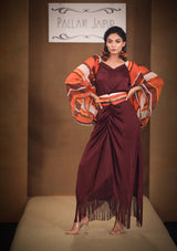 Kimaya Cola Brown fringe dress