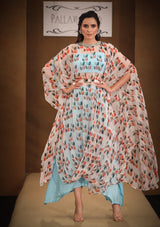 Saira Off White Saree drape tunic Set