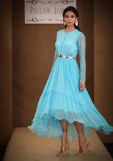 Sophie turquoise tier dress
