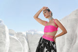 Ameera More Pink Rope Bandeau Top with Volume Skirt