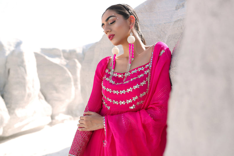 Ameera Pink Mess Sharara Set