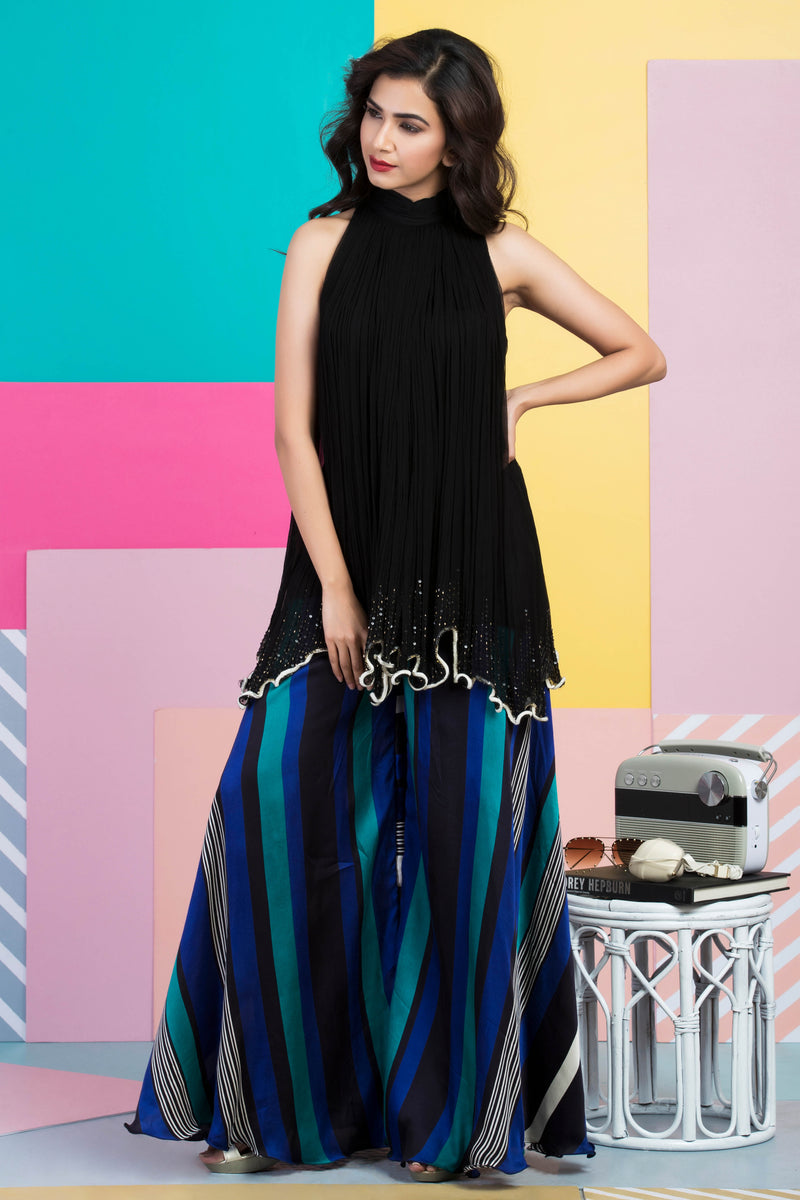Halter Long Top with Pants-Indo Western-Pallavi Jaipur