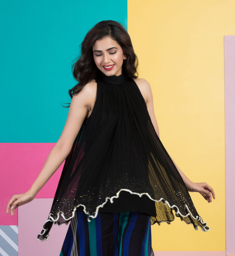 Black sequin Embroidered Dress
